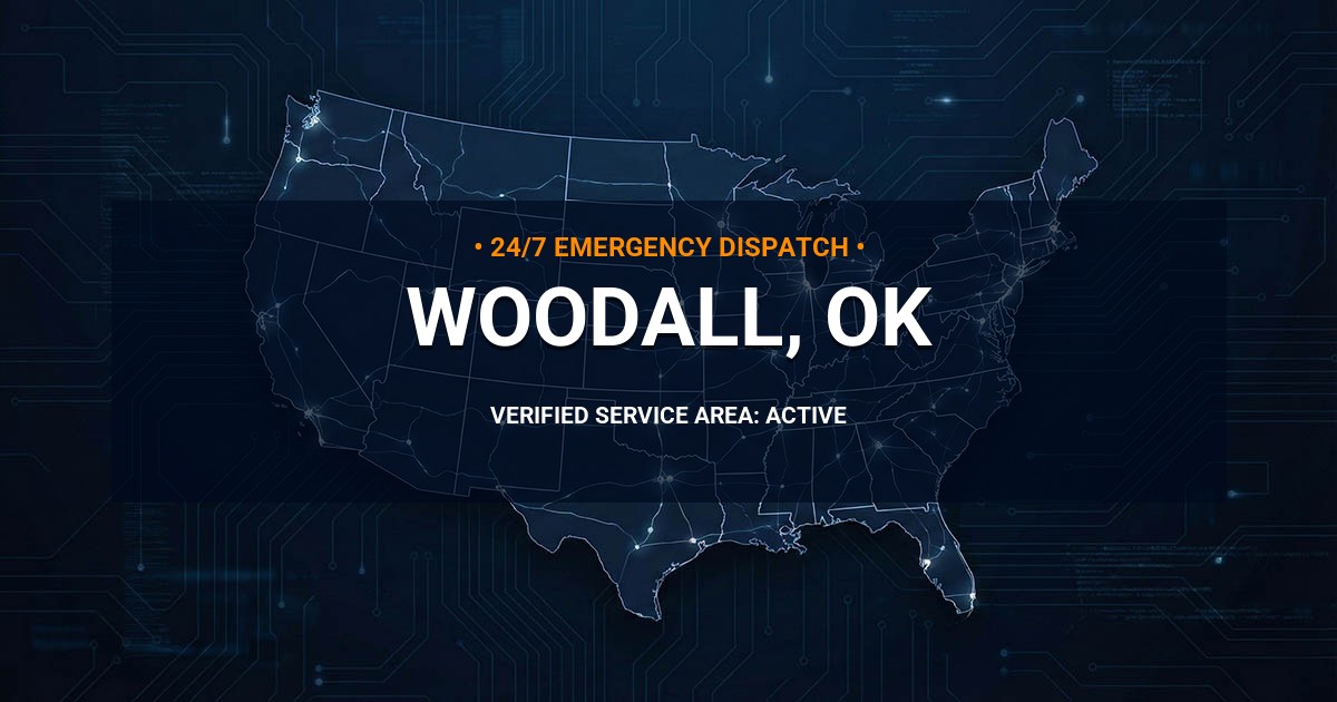 Emergency Plumbing Dispatch Map for Plumbing Services: Woodall, OK