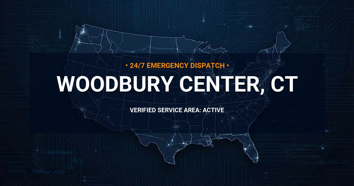 Emergency Plumbing Dispatch Map for Plumbing Services: Woodbury Center, CT