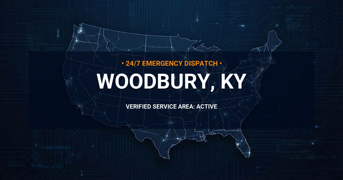 Emergency Plumbing Dispatch Map for Plumbing Services: Woodbury, KY