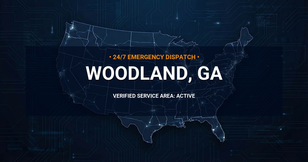 Emergency Plumbing Dispatch Map for Plumbing Services: Woodland, GA