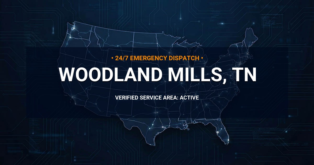 Emergency Plumbing Dispatch Map for Plumbing Services: Woodland Mills, TN