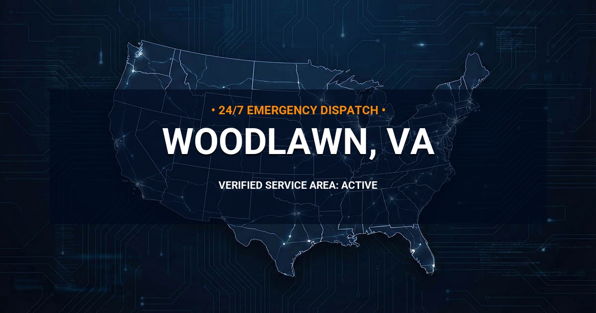 Emergency Plumbing Dispatch Map for Plumbing Services: Woodlawn, VA