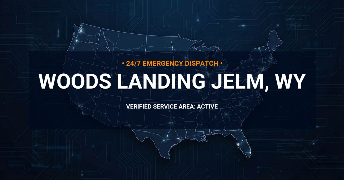 Emergency Plumbing Dispatch Map for Plumbing Services: Woods Landing-Jelm, WY