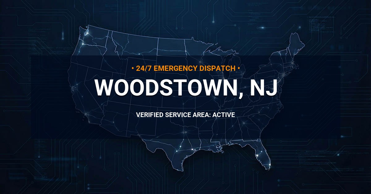 Emergency Plumbing Dispatch Map for Plumbing Services: Woodstown, NJ