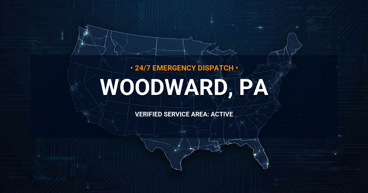 Emergency Plumbing Dispatch Map for Plumbing Services: Woodward, PA