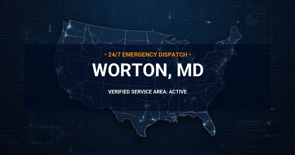 Emergency Plumbing Dispatch Map for Plumbing Services: Worton, MD
