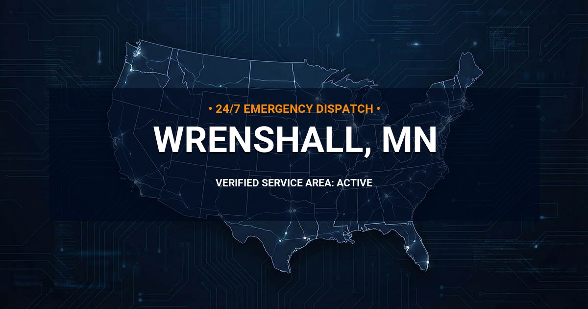 Emergency Plumbing Dispatch Map for Plumbing Services: Wrenshall, MN