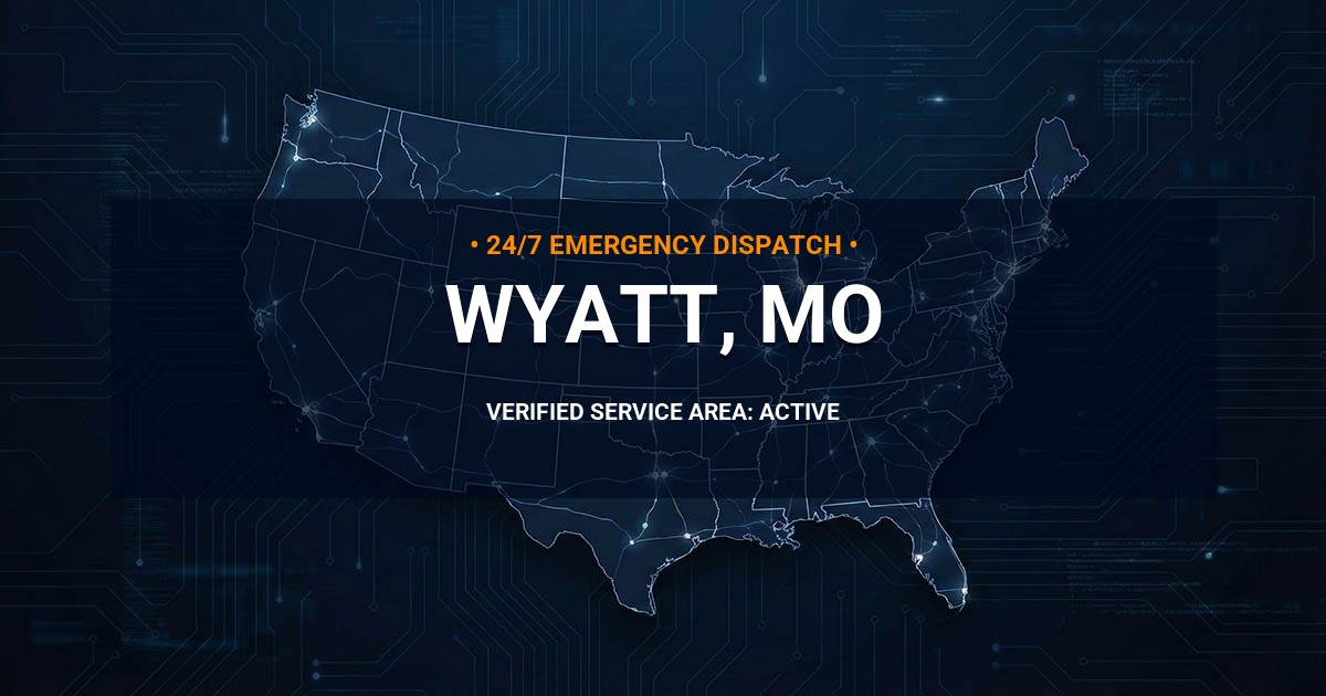 Emergency Plumbing Dispatch Map for Plumbing Services: Wyatt, MO
