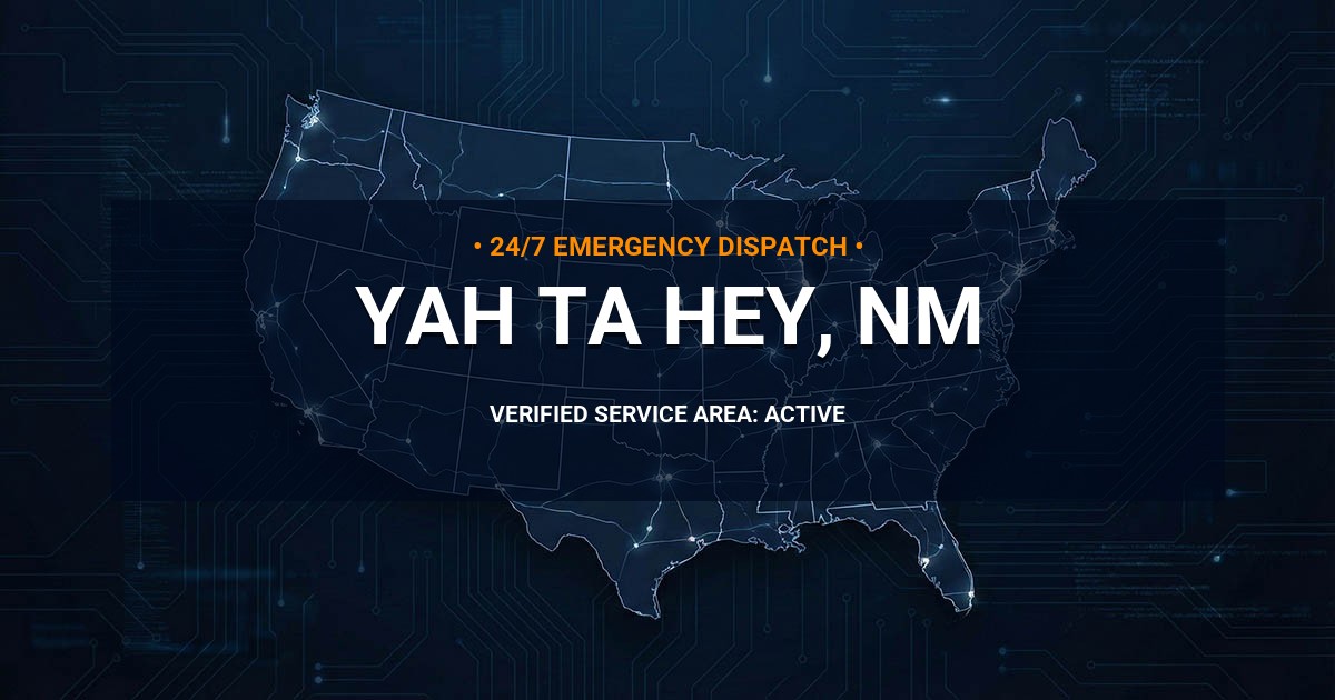 Emergency Plumbing Dispatch Map for Plumbing Services: Yah-ta-hey, NM