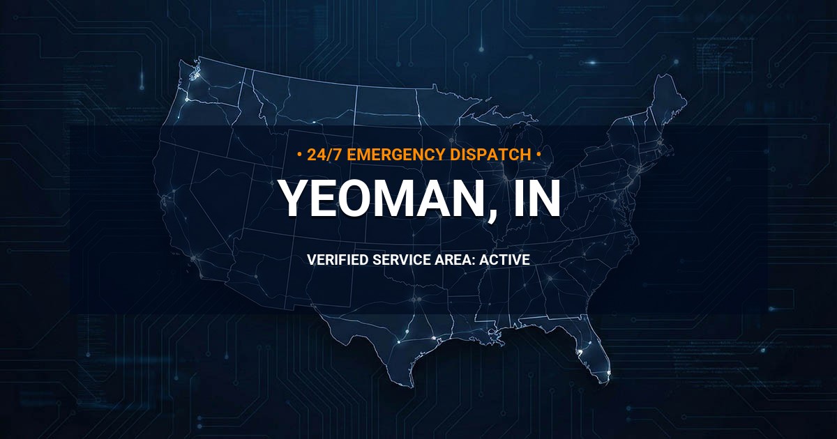 Emergency Plumbing Dispatch Map for Plumbing Services: Yeoman, IN