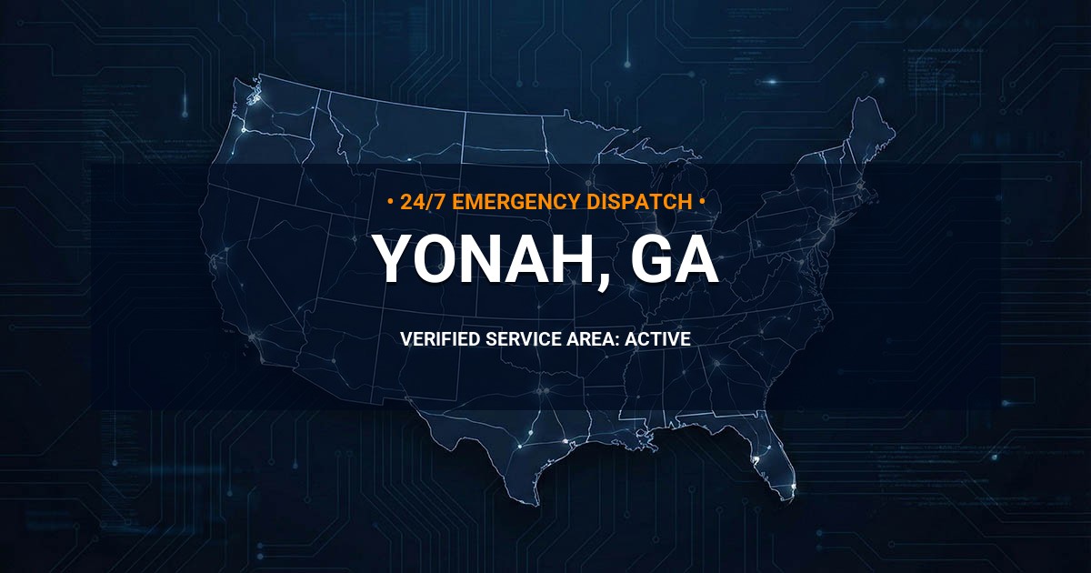 Emergency Plumbing Dispatch Map for Plumbing Services: Yonah, GA