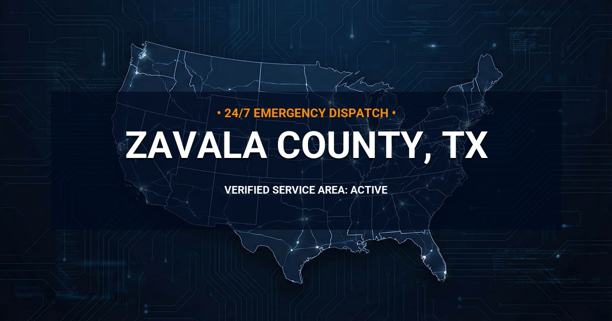 Emergency Plumbing Dispatch Map for Zavala County Plumbing Logistics