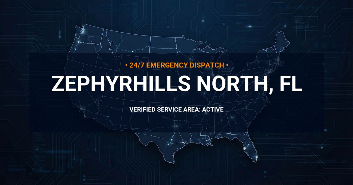 Emergency Plumbing Dispatch Map for Plumbing Services: Zephyrhills North, FL