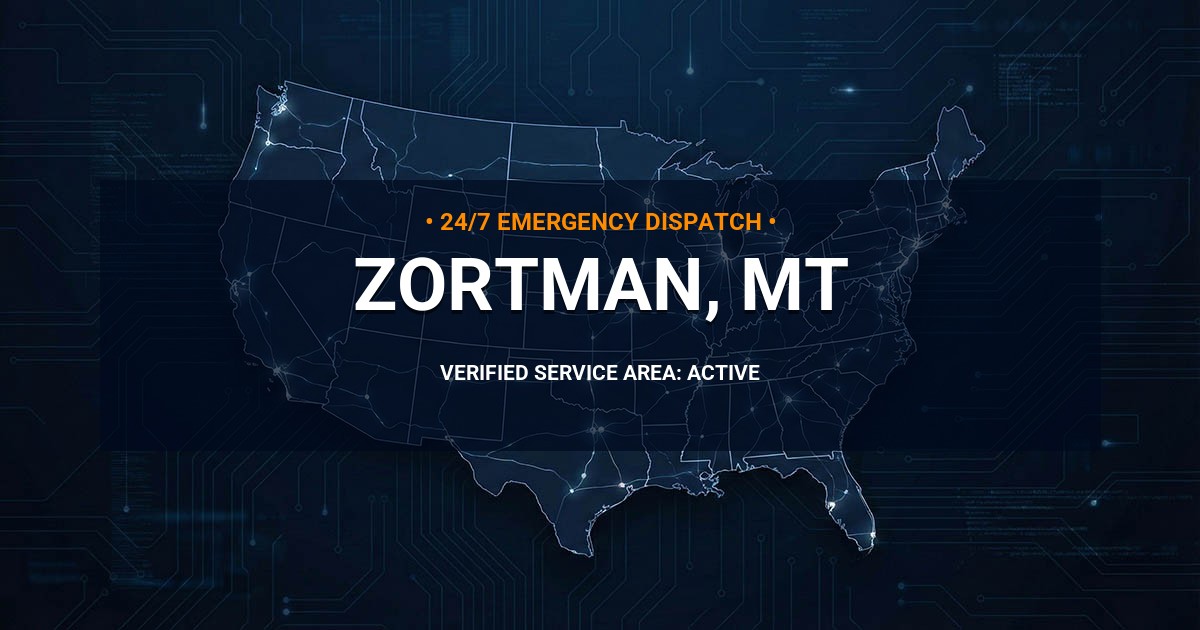 Emergency Plumbing Dispatch Map for Plumbing Services: Zortman, MT